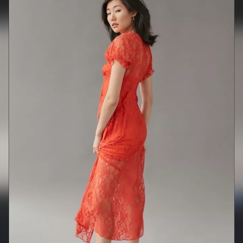 NWOT Urban Outfitters Red Lace Cover-Up